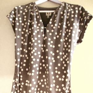 Anne Klein Crop Sleeve Polka dot Blouse Sz. S